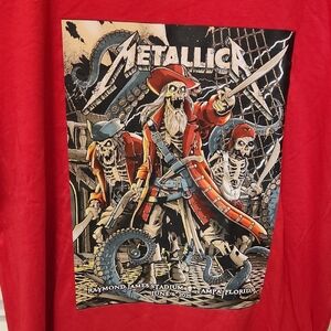 METALLICA . Bella Canvas Red Graphic Tee
